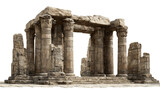 Ancient Temple Ruins background isolated on a Transparent background, PNG file.