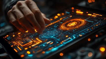 Digital tablet interface with hand interaction