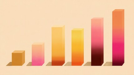 Poster - Multi-hued bar graph illustration.