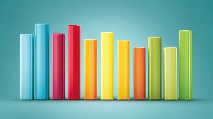 Poster - Colorful bar graph illustration on light teal background.
