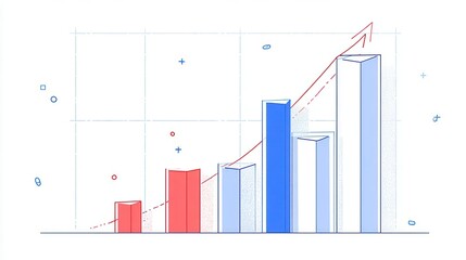 Poster - Progressive bar graph illustration.