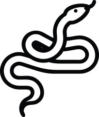 Poster - Black silhouette of a coiling snake depicting power danger and the natural world suitable for design