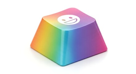 Poster - Rainbow Keyboard Keycap with Smiley Face Icon