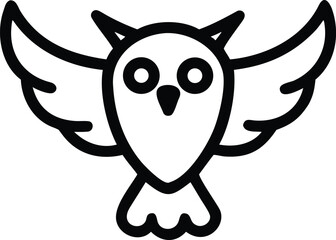 Poster - Black silhouette design of an owl with wings spread in flight for logos and creative designs