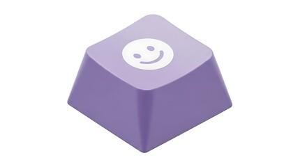 Poster - Purple Keycap with Smiley Face on White Background