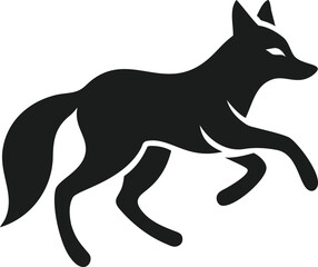 Poster - Black silhouette of a running fox vector illustration ready for various creative projects and design elements.