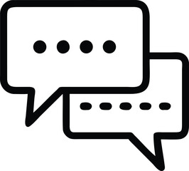Poster - Black silhouette design of communication bubbles representing messaging or commenting with dots for information