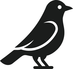 Poster - Black silhouette of a perched bird vector design for wildlife and nature inspired graphic art projects