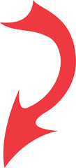 Poster - Abstract Red Swirling Arrow; Dynamic, Energetic, Modern Design Element