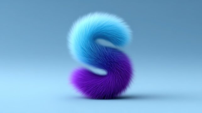 A fuzzy purple and blue letter S