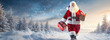 © Assyifa Sisters - Playful Santa Winking While Walking Through Snowy Christmas Scene