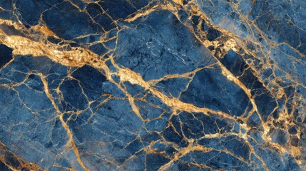 Poster - This striking blue marble features vibrant gold veining, creating a stunning contrast. The intricate patterns highlight the natural beauty of the stone, ideal for various applications.