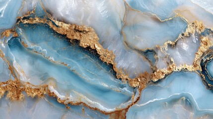 Poster - Swirling patterns of blue and white are interspersed with striking gold accents, creating a natural yet artistic design reminiscent of minerals. This captivating texture is visually stunning.