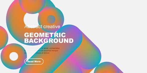 Poster - Abstract shapes, vibrant colors, geometric design. Modern aesthetic, clean presentation, suitable for digital projects.