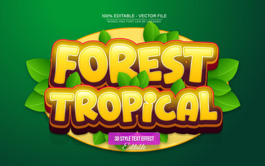 Poster - Forest tropical Cartoon Text Effect Editable