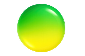 Poster - Green-yellow gradient sphere with transparent backdrop, merging color tones for seamless digital design integration