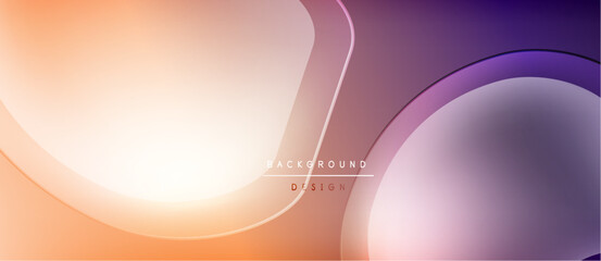 Poster - Abstract fluid shapes, gradient colors, peach, purple hues. Modern design element for backgrounds, presentations. Smooth curves, dynamic composition.
