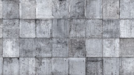 Poster - A backdrop of various concrete panels showcases a range of textures and shades, illustrating contemporary architectural elements in an urban environment.