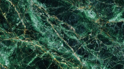 Poster - This striking natural marble features deep green hues with golden veins running through, highlighting its unique and elegant pattern. Perfect for luxury interiors and designs.