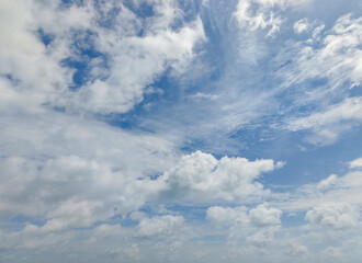 Wall Mural - Cloudy skyscape background. Cloudscape sky background. Cloud in the sky. Background with cloud. Gloomy sky with overcast clouds. Skyscape and cloudscape. Sky with clouds. Majestic view