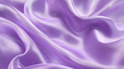 Poster - Rich lavender silk fabric flows in gentle waves, revealing its lustrous surface and soft texture. The silky material catches light beautifully, creating a serene and elegant atmosphere.
