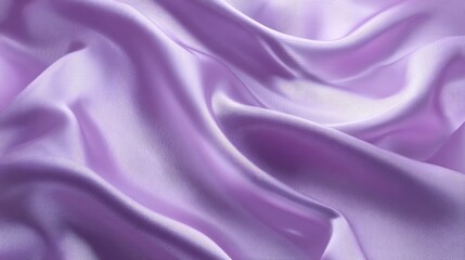 Poster - Gentle folds of lavender silk fabric cascade gracefully, reflecting soft light and creating an atmosphere of elegance and comfort in a serene setting.