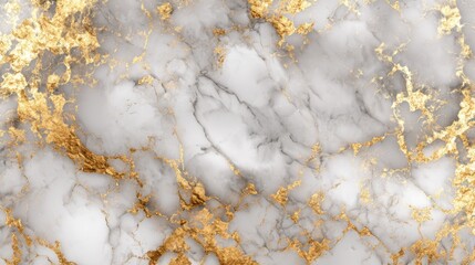 Poster - This marble design features a stunning mix of white and gray tones accented by shimmering gold veining, creating a sophisticated backdrop ideal for various artistic purposes.