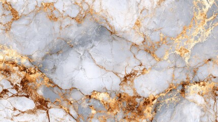 Poster - This stunning marble surface features a blend of gray tones with intricate golden veining, ideal for upscale decor. The luxurious patterns create a sophisticated ambiance in any space.