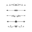 © Borsha - Hand-Drawn Ornamental Frames in Art Nouveau Style.A collection of elegant vintage dividers with ornate flourishes, ideal for invitations, certificates, wedding design, or luxury branding.