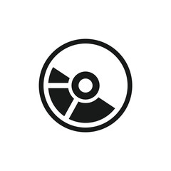 Aufkleber - Black and white graphic illustration of a circle with a segmented interior design.