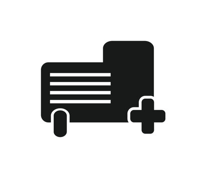 A black folder icon with horizontal lines and a plus sign, indicating adding files.