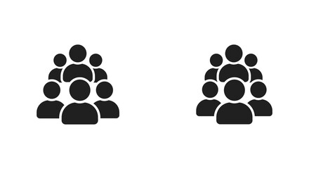 Poster - Two Groups of People Facing Each Other Black and White