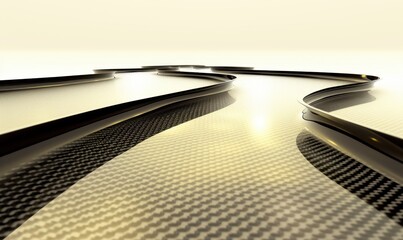 Abstract carbon fiber road design dynamic perspective and geometric pattern