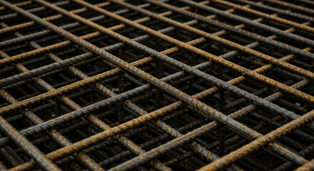 Poster - iron foundation lathing with rust . Generative AI