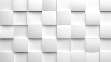 Poster - A unique wall feature made up of glossy white panels is displayed, showcasing a modern aesthetic ideal for interior design in various settings.
