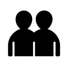 Poster - Two people icon vector illustration silhouette teamwork partnership collaboration user group community symbol