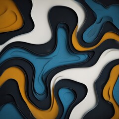 Poster - Abstract layered design with flowing colors and textured lines.