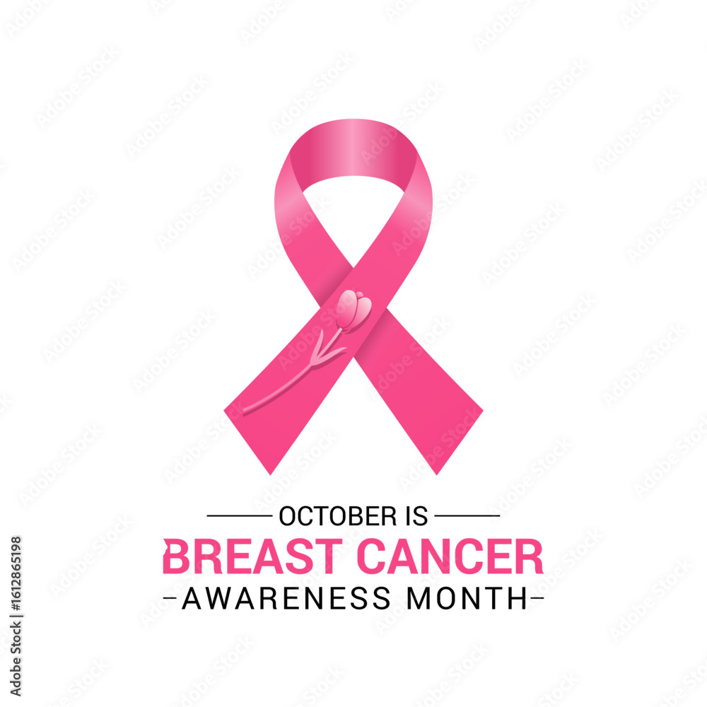 Illustration on the theme of Breast cancer awareness pink ribbon. The ...