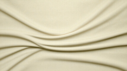 Poster - Close up of a light beige fabric with soft flowing curves