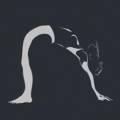 Poster - Silhouetted figure in a yoga pose.