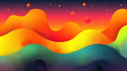 Poster - Colorful, textured abstract waves in vibrant hues.