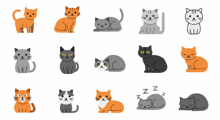  A collection of adorable cats in various poses and colors.