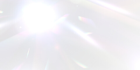 Wall Mural - png rainbow glare and sparkle refraction blend with overlay light, holographic magic texture, white 
