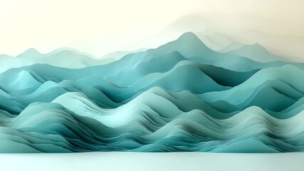 Abstract Blue Mountain Ranges Animated Background Loop 4K High Resolution Footage