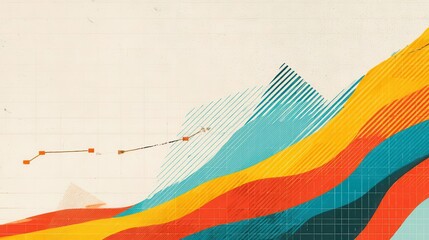 Poster - Colorful, abstract graphic representation of a growth chart.