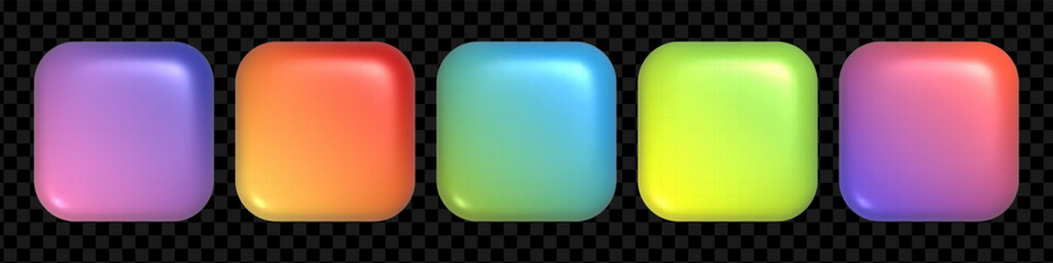 Poster - 3d gradient buttons set. Realistic badge collection for UI UX design