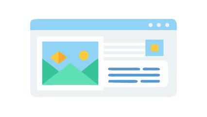 Website design template layout with landscape photo and content blocks for web developers and designers