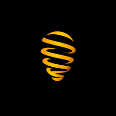 Poster - Abstract Golden Spiral Design on Black Background