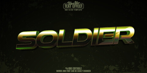 Poster - Soldier editable text effect, customizable army and tank 3d font style