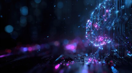 Poster - Big data technology Data science analysing artificial intelligence generative AI deep learning machine learning algorithm Neural flow network analytics innovation abstract futuristic.